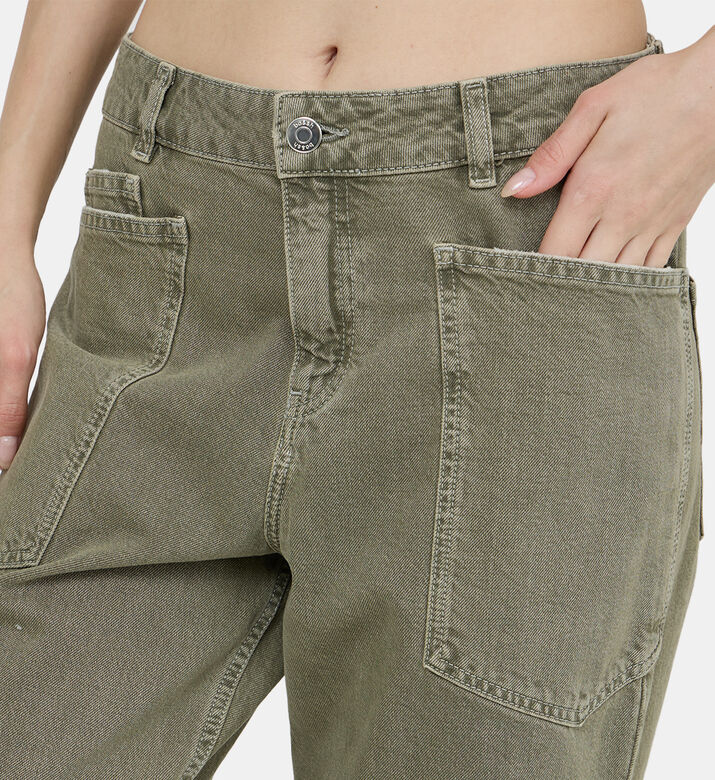 بنطال بقماش قطني تويل بجيوب خارجية