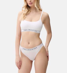 Polo by Ralph Lauren Logo-waistband High-waist Thong, White, S, Model View