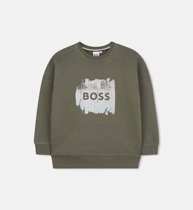 سويت شيرت طويل الأكمام برسمة على الصدر