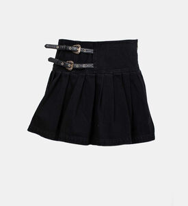 تنورة قصيرة بحزام مزدوج