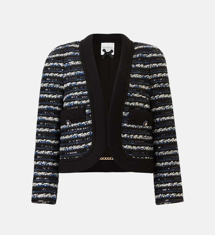 Striped Tweed Knit Jacket