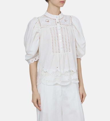 Romantic Richelieu Embroidery Blouse