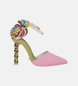 Ezili Suede Chain Heel Crystal Heels