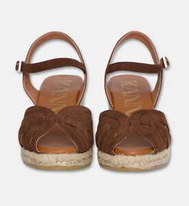 Kanna Cutout Suede Wedge Sandals, Dark-brown, Eu-41, Packshot View