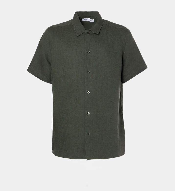 Linen Short-sleeve Classic-fit Shirt