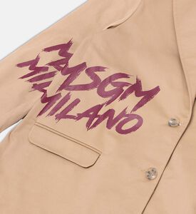 بليزر طويل الأكمام بطبعة شعار جانبي