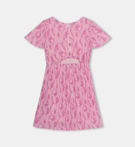 فستان إمباير بطيات بنقشة