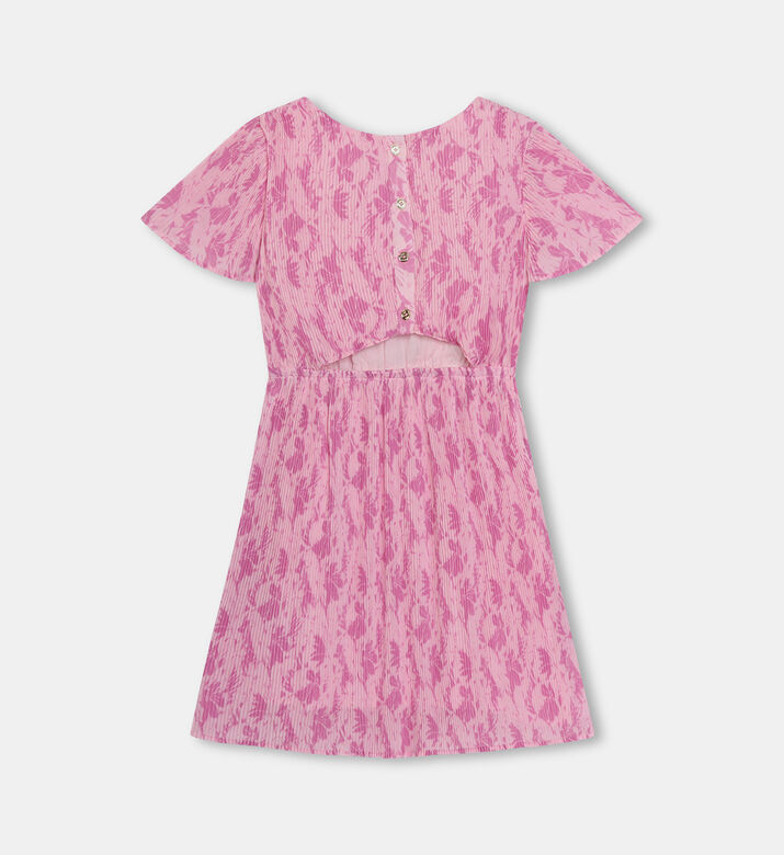 فستان إمباير بطيات بنقشة