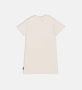 فستان قطن بطبعة بأكمام قصيرة