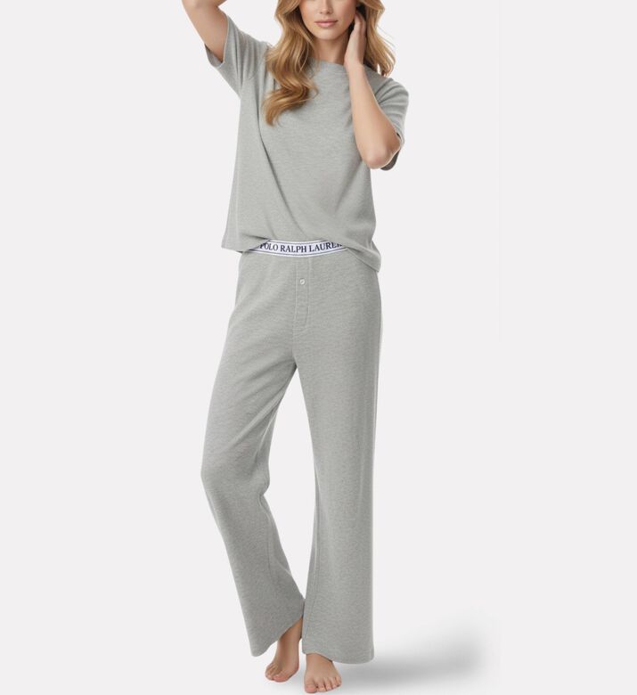 Polo by Ralph Lauren Logo Elastic Waistband Short-sleeve Set, Model View