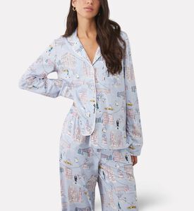 DKNY Printed Long-sleeve Pajama Set, Model View