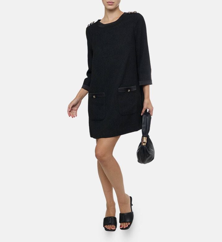 Edward Achour Paris Embellished A-line Mini Dress, Model View Edward Achour Paris Embellished A-line Mini Dress, Model View