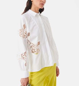 Lace Inserts Poplin Shirt