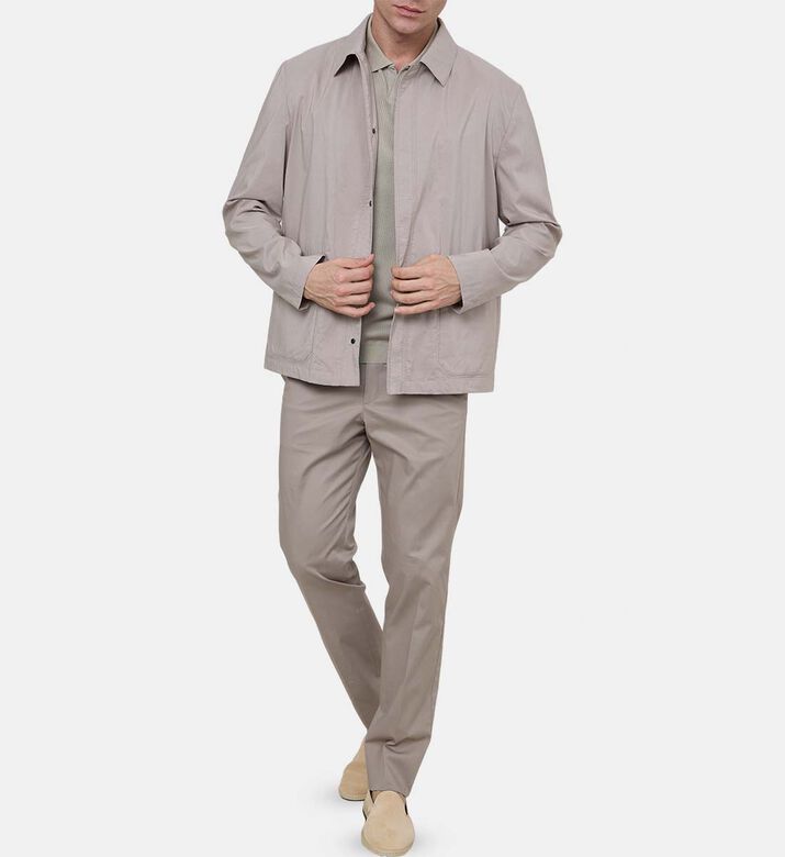 Cotton-blend Harrington Jacket