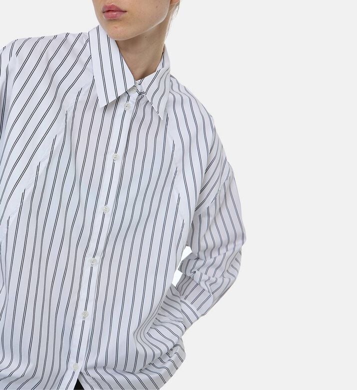 Dawei Structured Striped Oversized Shirt, Model View Dawei Structured Striped Oversized Shirt, Model View