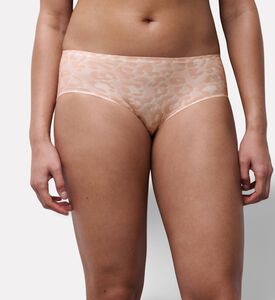 Chantelle Leopard-print Shorty Panties, Beige, Model View