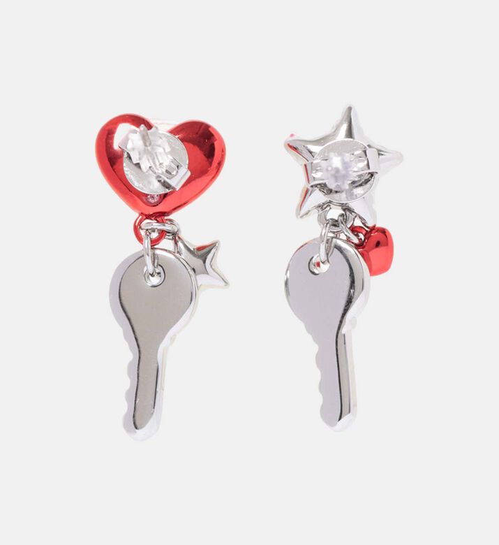 Heart Star Key Charm Earrings