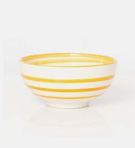 Easy Life Hand-painted Ceramic Bowl, Yellow, Packshot View