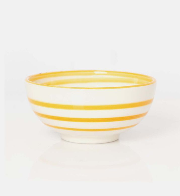 Easy Life Hand-painted Ceramic Bowl, Yellow, Packshot View
