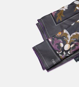 The Zeituna Henhouse Dark Silk All-over Tiled Floral-print Scarf, Packshot View