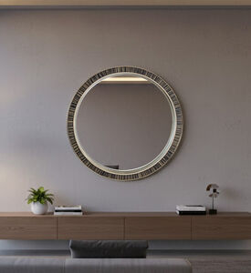 Home Deco and More Round Bone-inlay Wall Mirror, Packshot View