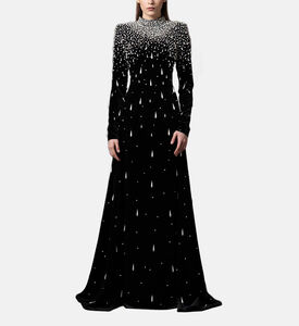 Velvet Pearl-embellished Dress