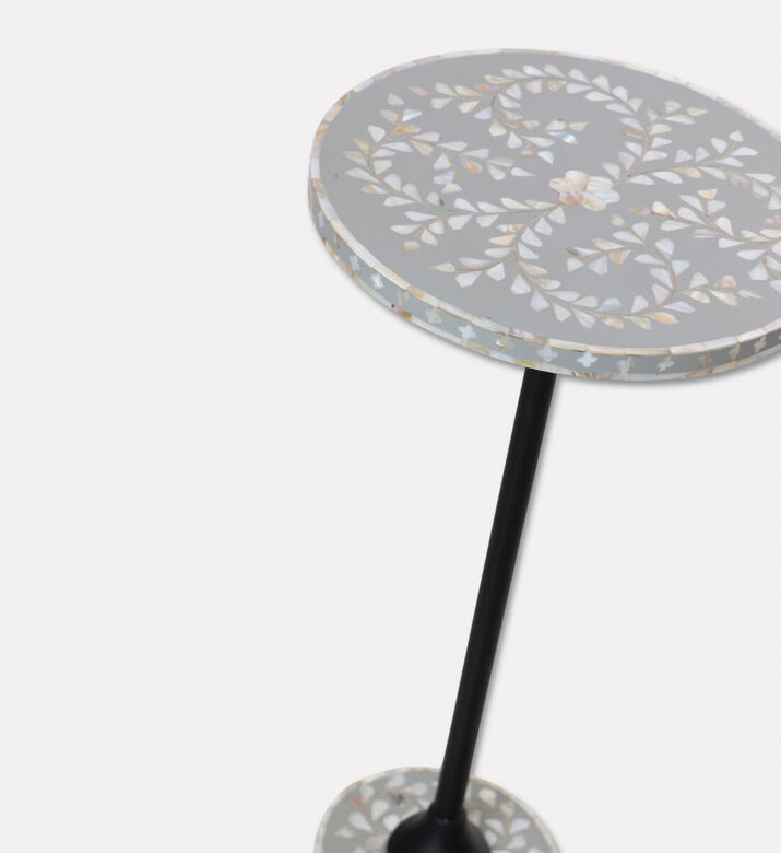 Home Deco and More Round Terrazzo-effect Side Table, Grey, Packshot View