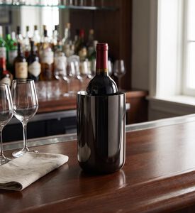 Salt and Pepper Kennedy Metallic Bar Wine Cooler, Black, Model View