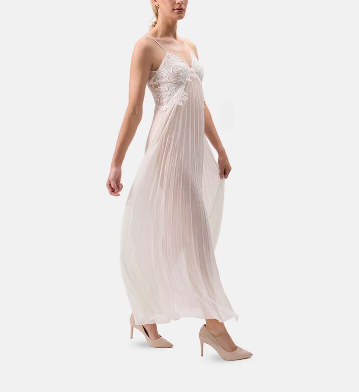 Rya Delight Floral-embroidery Flared Night Dress, Model View