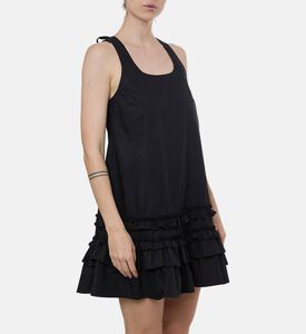 Ganni Cotton Square Neck Mini Dress, Model View