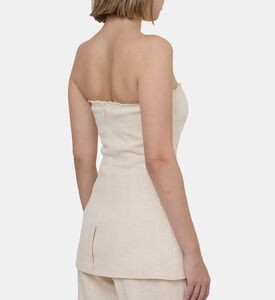 Spencer Cotton-linen Strapless Blazer