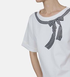 Bow Detail Print T-shirt