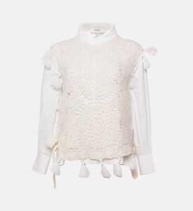 Sea NY Nara Crocheted Vest Long-sleeve Shirt, Packshot View