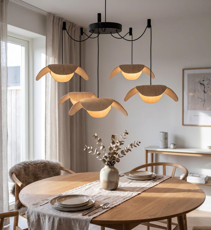 Umage Forget Me Not Oak Wood Pendant Lamp, Camel, Packshot View