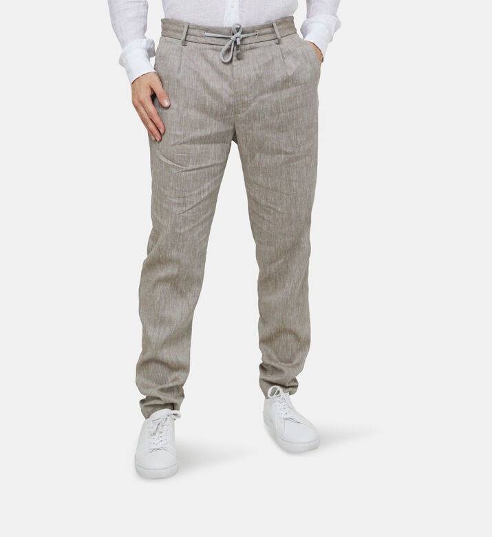 Wool Linen Straight-leg Joggers