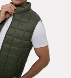 Hackett London Ultra-high Neck Zip Fastening Vest, Green, M, Model View