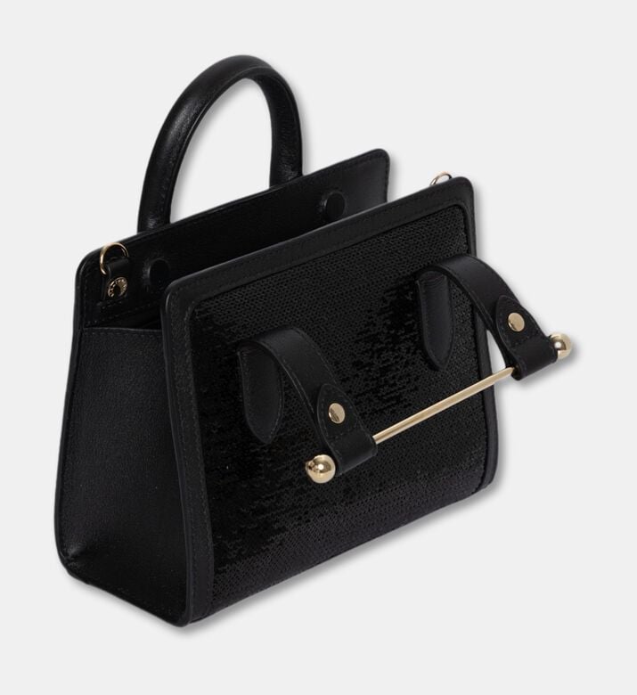 Strathberry Nano Tote Sequin Bag, Black, Packshot View