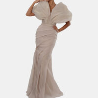 Off-shoulder Draped Bodice Maxi Gown
