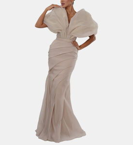 Off-shoulder Draped Bodice Maxi Gown Off-shoulder Draped Bodice Maxi Gown
