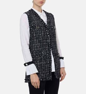 Weill Tweed Sleeveless V-neck Vest, Model View