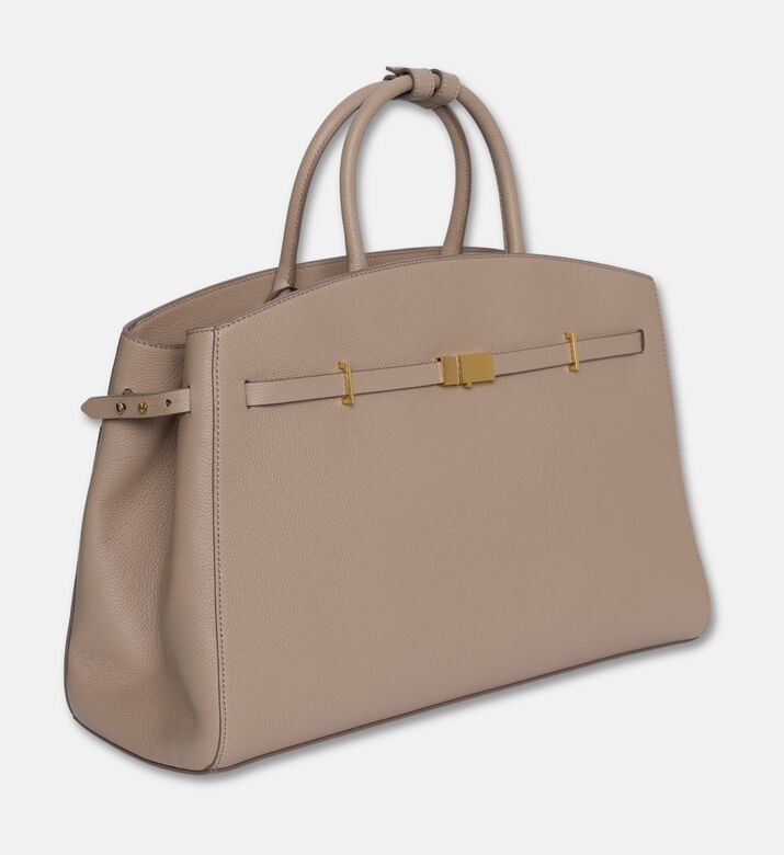 Demellier The Hudson Leather Handbag, Taupe, Packshot View