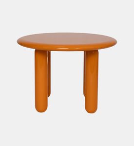Home Deco and More Glossy Wooden Low Round Table, Orange, 60x42-cm, Packshot View