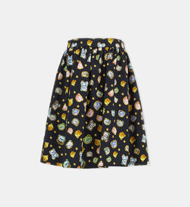 تنورة بطبعة بطبعة على كاملها للبنات الصغيرات