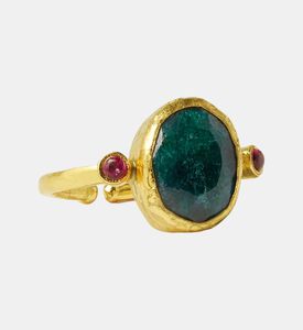 Ottoman Hands Oval Emerald Cocktail Ring, Packshot View
