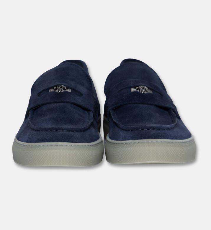 Roberto Cavalli Suede Slip-on Loafers, Navy, Eu-44, Packshot View