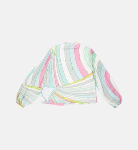 قميص مطبوع بتفاصيل مكشكشة