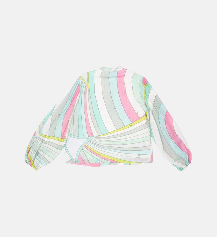 قميص مطبوع بتفاصيل مكشكشة