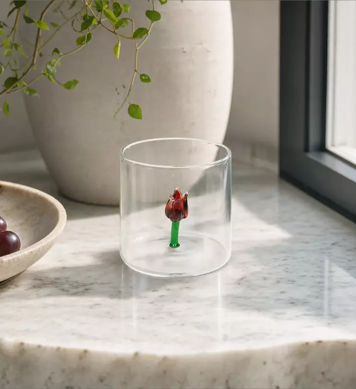 Wd Lifestyle Tulip Borosilicate Glass Tumbler, Model View