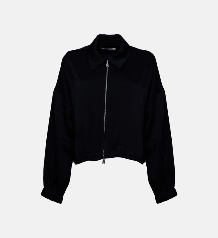 Georgette Back Lace Bomber Jacket Georgette Back Lace Bomber Jacket