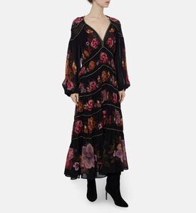 Farm Rio All-over Flower-print Flared Dress, Model View